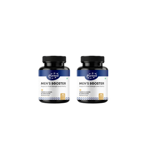 Puriteo Men Booster Tablet - Ashwagandha & Fenugreek Formula | Enhances Strength, Energy & Vitality