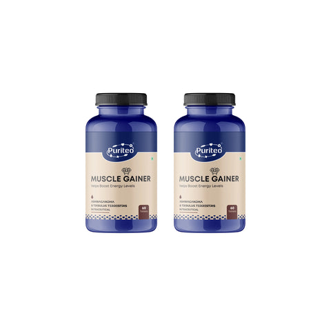 Puriteo Muscle Gainer Tablet - Ashwagandha & Tribulus Formula | Supports Strength, Recovery & Muscle Growth