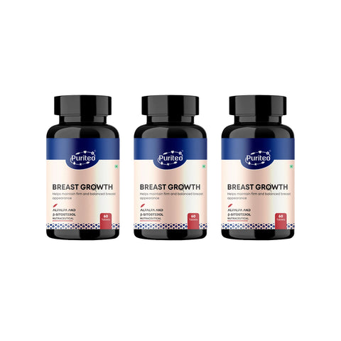 Puriteo Natural Breast Enhancement Tablet – Alfalfa & Palmetto Berry Formula | Supports Fullness, Firmness & Overall Health