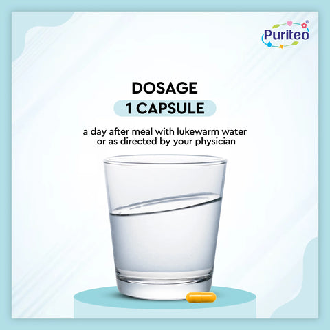 Puriteo Heart Care Capsule - Co-Q10 & L-Carnitine Formula | Supports Cardiovascular Health & Blood Flow