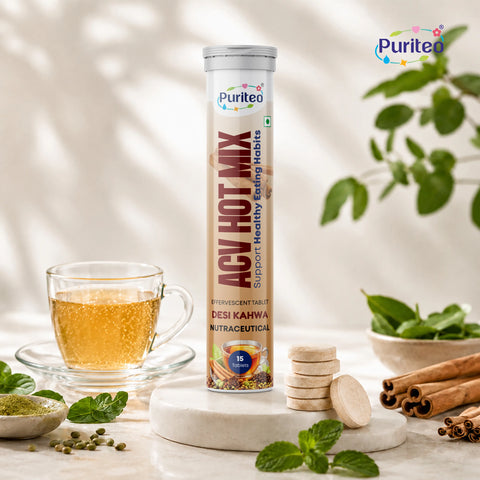 Puriteo Hot Mix ACV Effervescent Tablets | Craving Control and Supports Digestion