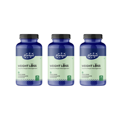 Puriteo Weight Loss Tablet - Apple Cider & Pomegranate Formula | Supports Fat Burning & Metabolism