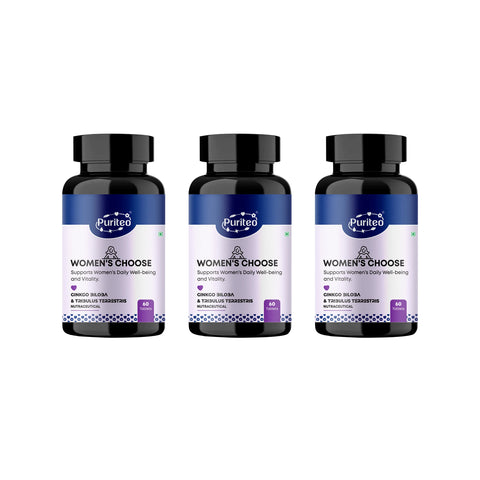 Puriteo Women’s Choice Tablet - Ginkgo Biloba & Tribulus Formula | Supports Hormonal Balance & Women’s Health