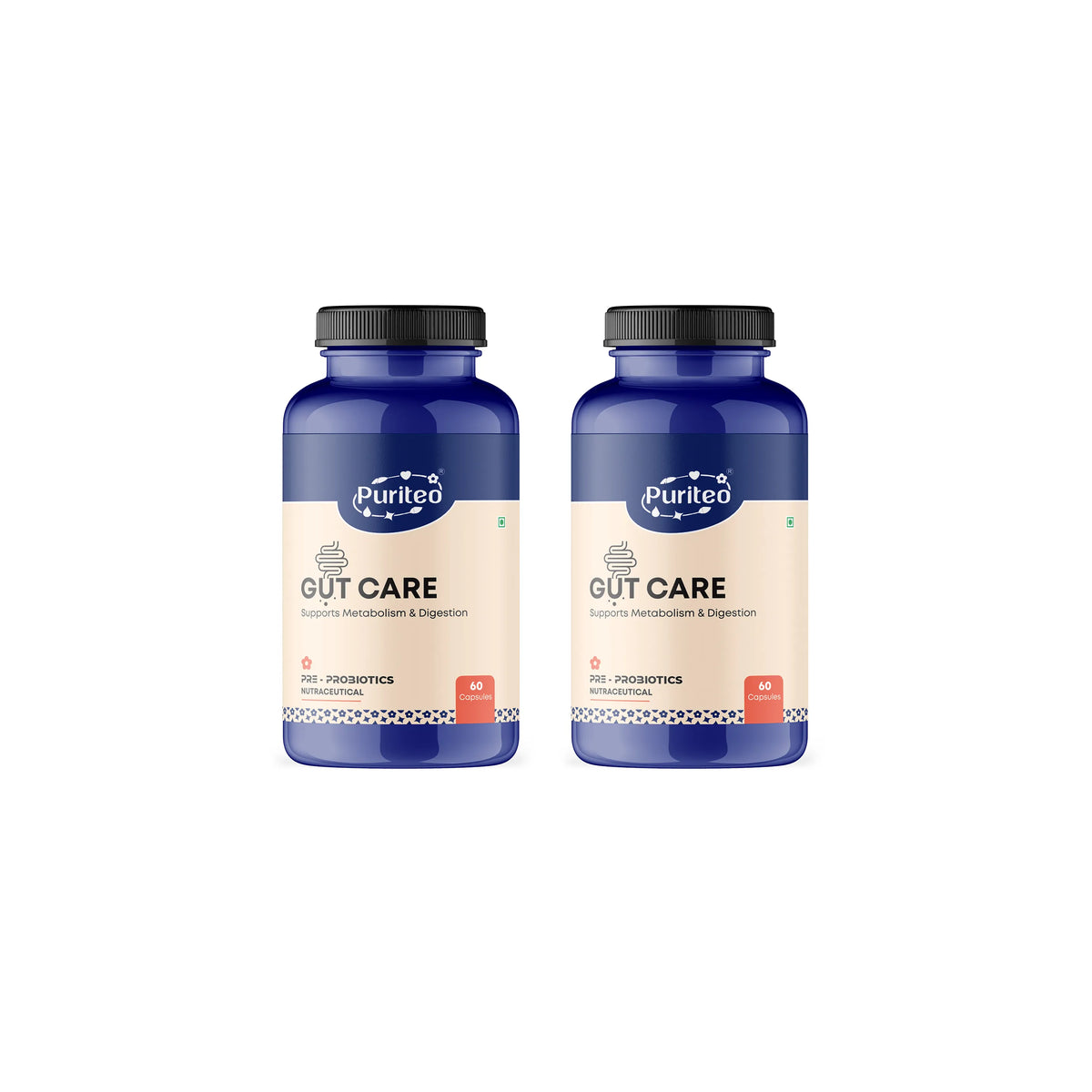 Puriteo Gut Care Capsule – Supports Digestion | Boosts Immunity | Relieves Acidity & Gas, and Promotes Gut Health
