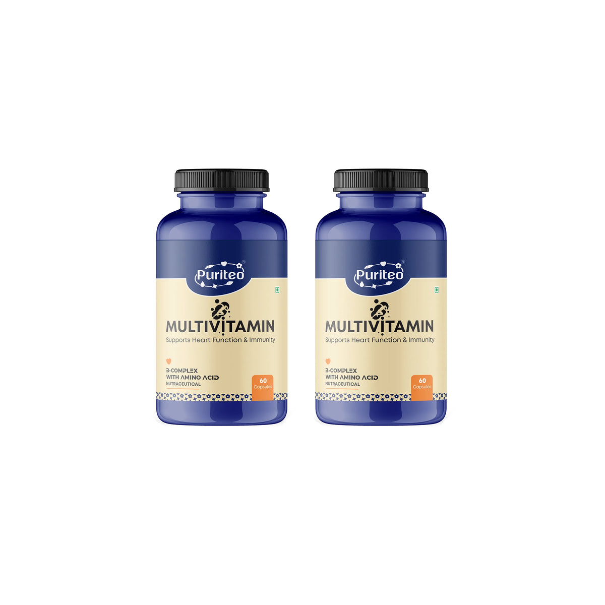 Puriteo Multivitamin Capsule - 3-Complex & Amino Acids Formula | Supports Energy & Daily Health