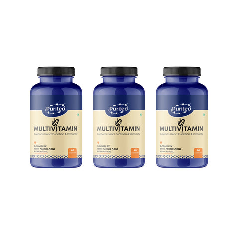 Puriteo Multivitamin Capsule - 3-Complex & Amino Acids Formula | Supports Energy & Daily Health