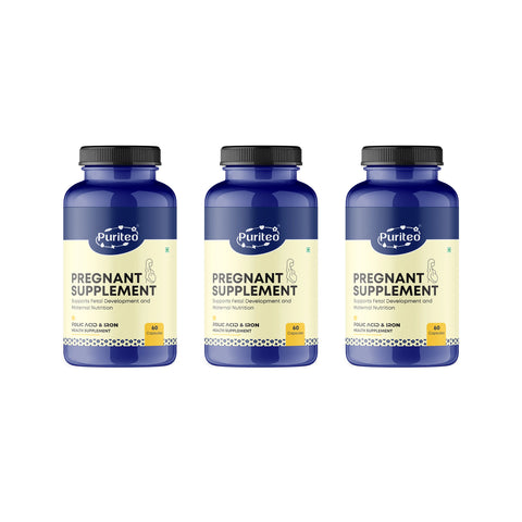 Puriteo Pregnant Supplement Capsule - Folic Acid & Iron Formula | Supports Maternal & Fetal Health
