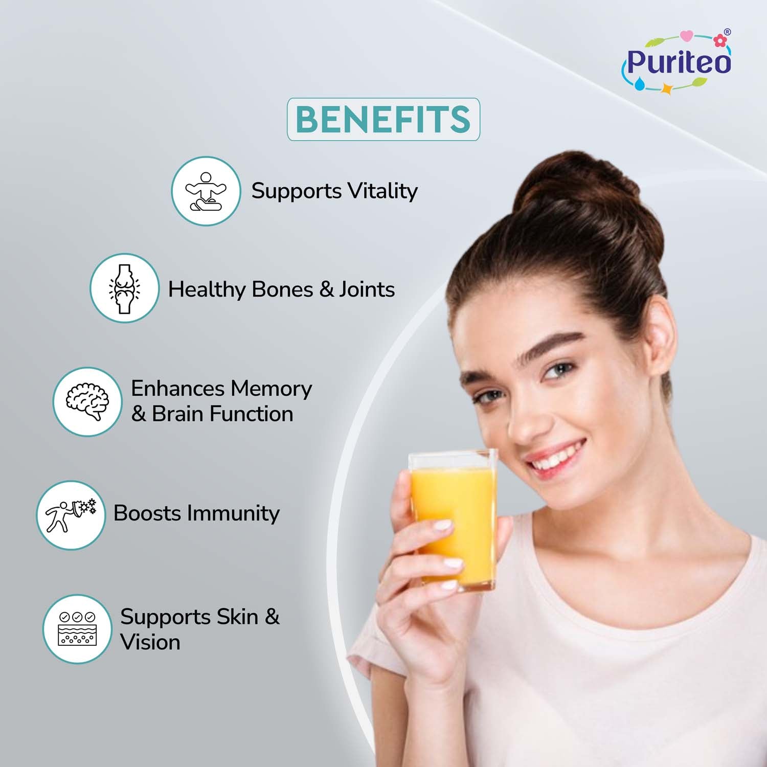 Puriteo Multivitamin Tablet - Multimineral & Grape Seed Formula | Boosts Energy, Strength & Overall Health