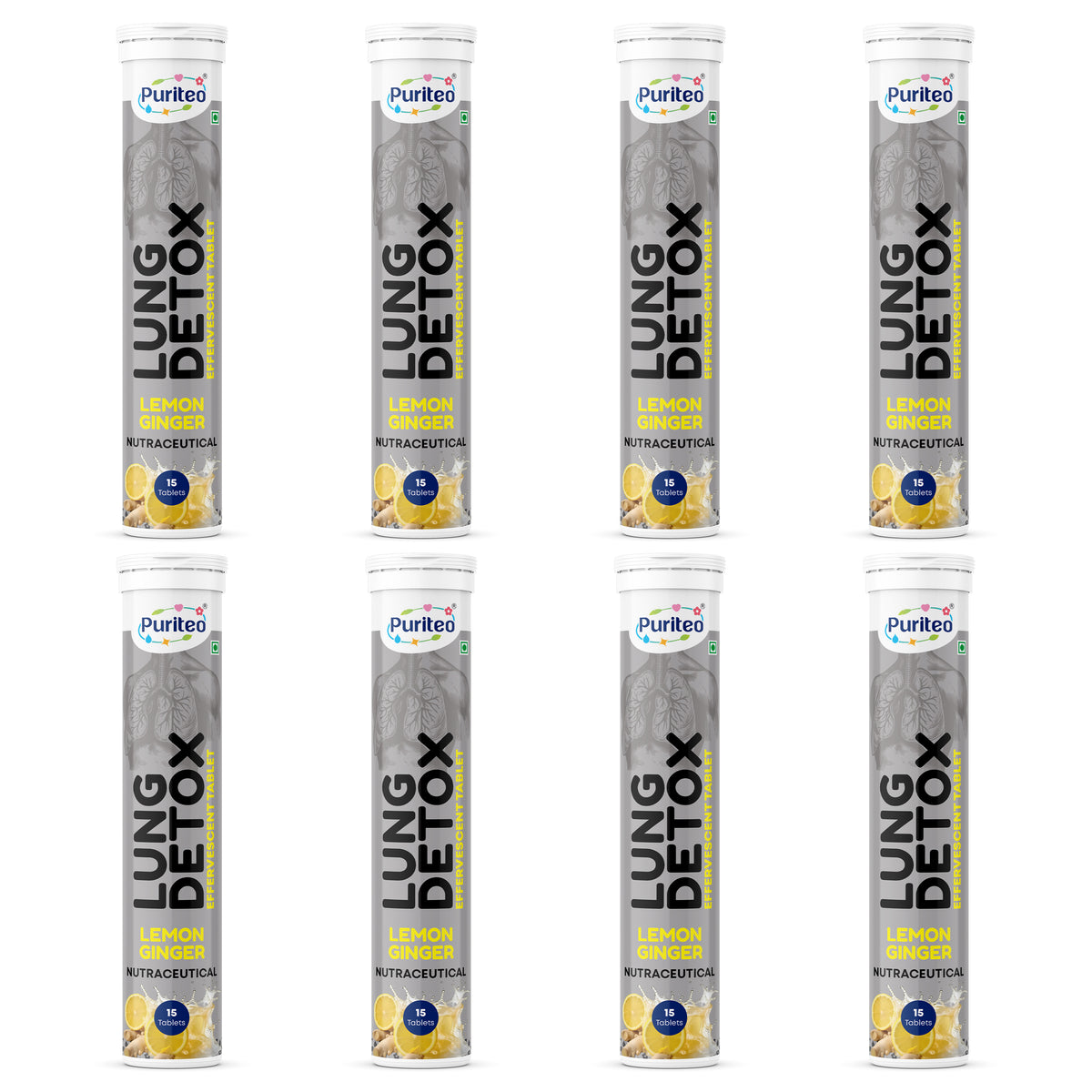 Puriteo Lung Detox Effervescent Tablets for Easy Breathing, Airway Cleanse, Lung Support & Wellness