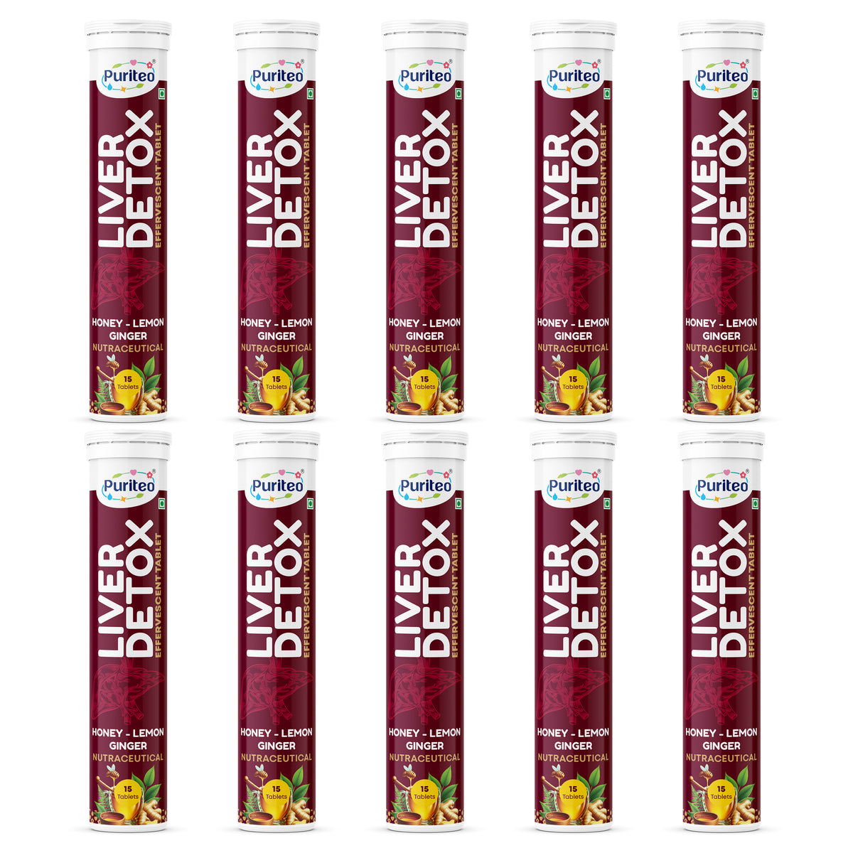 Puriteo Liver Detox Effervescent Tablets for Deep Liver Cleanse, Metabolic Support & Better Wellness