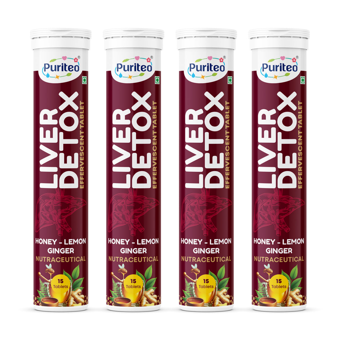 Puriteo Liver Detox Effervescent Tablets for Deep Liver Cleanse, Metabolic Support & Better Wellness