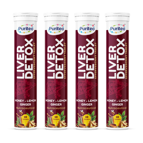 Puriteo Liver Cleanse & Detox Support | Effervescent Antioxidant Formula | Daily Detox & Metabolism Booster