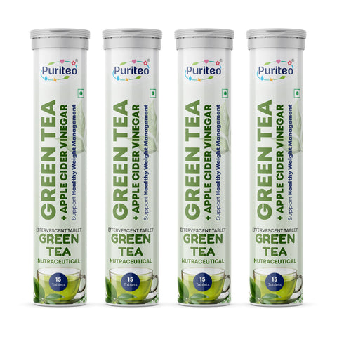 Puriteo Green Tea ACV Effervescent Tablets | Supports Metabolism & Fat Burner