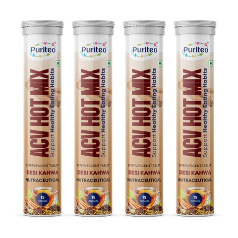 Puriteo Hot Mix ACV Effervescent Tablets | Craving Control and Supports Digestion