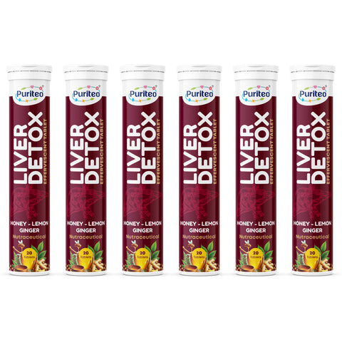 Puriteo Liver Cleanse & Detox Support | Effervescent Antioxidant Formula | Daily Detox & Metabolism Booster