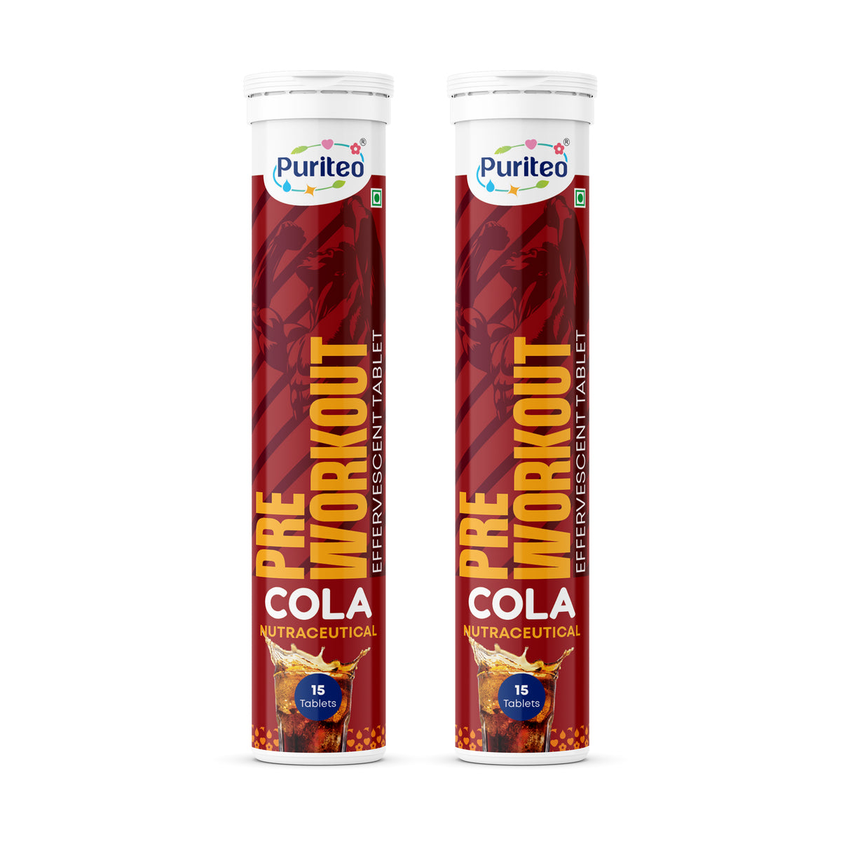 Puriteo Pre Workout Effervescent Tablets for Energy, Strength, Focus & Intense Performance Boost