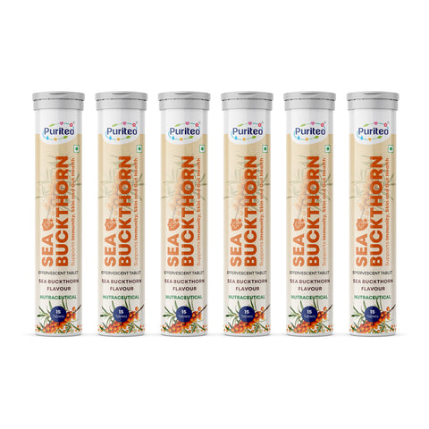 Puriteo Sea Buckthorn Effervescent Tablets — Skin Radiance, Immunity Boost & Gut Health