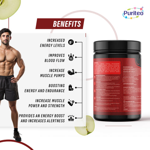 Pre-Workout Powder | Improves Blood Flow | Workout Supplement | Boosting Energy and Endurance