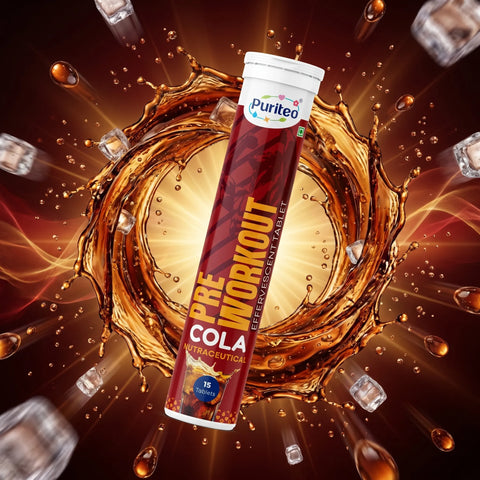 Puriteo Pre Workout Effervescent Tablets for Energy, Strength, Focus & Intense Performance Boost