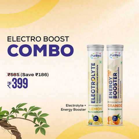 Electro Boost Combo | Puriteo Electrolyte + Energy Booster Effervescent Tablets