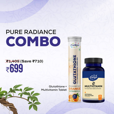 Pure Radiance Combo | Puriteo L-Glutathione Effervescent + Multivitamin Tablets