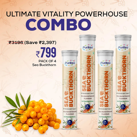 Puriteo Sea Buckthorn supplement combo with sea buckthorn berries 